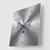 Klein roestvrij staal en kleurrijke decoratie vierkante klok (Hoek)