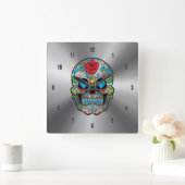 Klein roestvrij staal en kleurrijke flessendel vierkante klok (Huis)