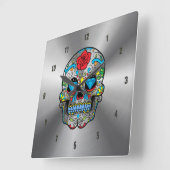 Klein roestvrij staal en kleurrijke flessendel vierkante klok (Hoek)