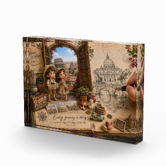 Klein Rome Toeristen Kunst Fotoblokken
