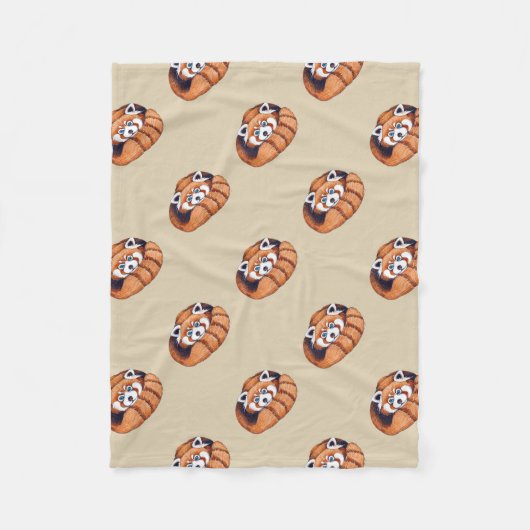 Klein rood beer op bruin fleece deken (Voorkant)