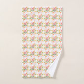 Klein rood bloem quiltblok bad handdoek (Handdoek)