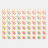 Klein rood bloem quiltblok inpakpapier vel (Voorkant)