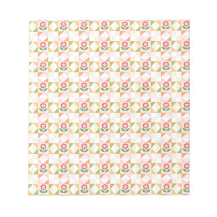 Klein rood bloem quiltblok notitieblok