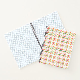 Klein rood bloem quiltblok notitieboek