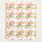 Klein rood bloem quiltblok planner (Voorkant)