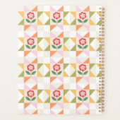 Klein rood bloem quiltblok planner (Achterkant)