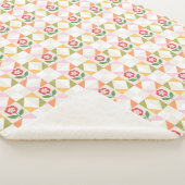 Klein rood bloem quiltblok sherpa deken (3/4)