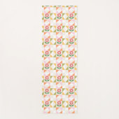 Klein rood bloem quiltblok yogamat (Voorkant)