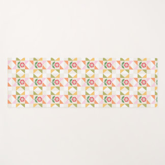 Klein rood bloem quiltblok yogamat