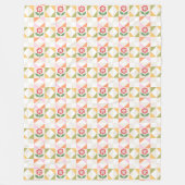 Klein rood bloemen quiltblok fleece deken (Voorkant)