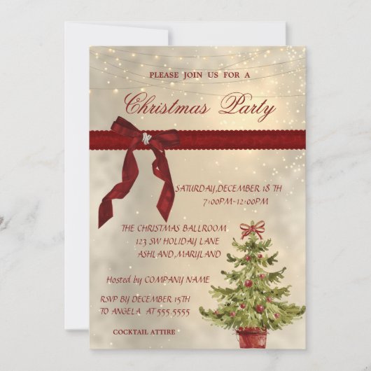 Klein, rood, bomen en kerstfeest kaart (Voorkant)