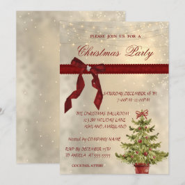 Klein, rood, bomen en kerstfeest kaart