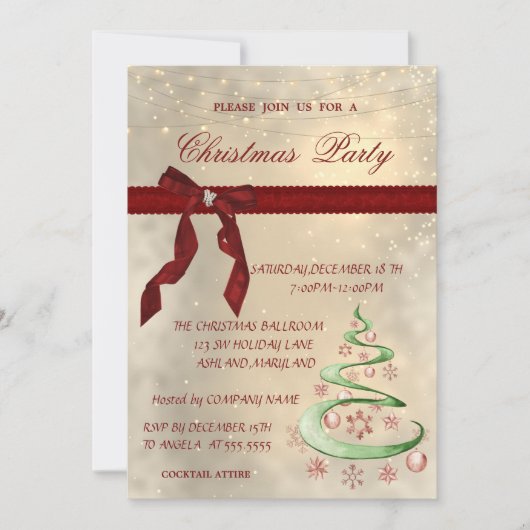 Klein, rood, boom, winkelfeest kaart (Voorkant)