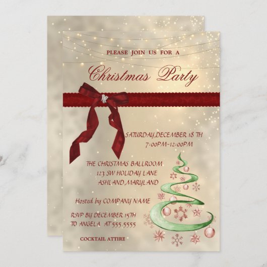 Klein, rood, boom, winkelfeest kaart (Voorkant / Achterkant)