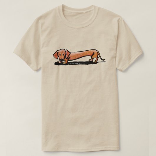 Klein rood Doxie T-shirt (Design voorkant)