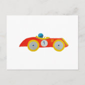 Klein rood draagster voor raceauto, 1 zaterdag briefkaart (Voorkant)