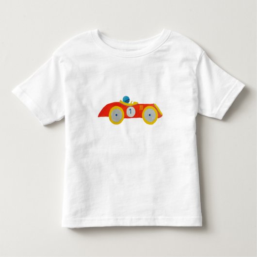 Klein rood draagster voor raceauto, 1 zaterdag kinder shirts (Voorkant)