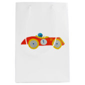 Klein rood draagster voor raceauto, 1 zaterdag medium cadeauzakje (Voorkant)