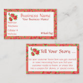  klein rood en koraalbloemig Visitekaartje Kortingskaartje (Voorkant / Achterkant)