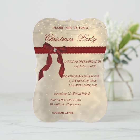 Klein, rood en zakelijk kerstfeest kaart (Staand voorkant)