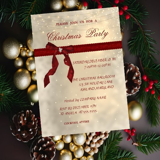 Klein, rood en zakelijk kerstfeest kaart