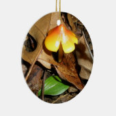 Klein-rood-geel kerstkerstkerstsieraar keramisch ornament (Rechts)