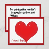 Klein rood hart (Jouw tekst toevoegen) Kaart (Voorkant / Achterkant)