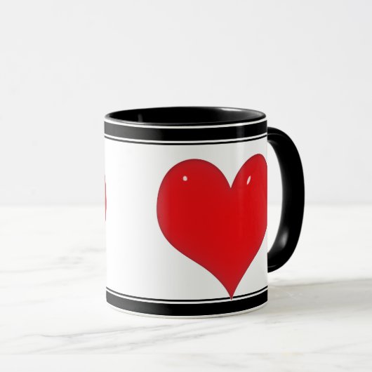 Klein rood hart (Jouw tekst toevoegen) Mok (Voorkant rechts)