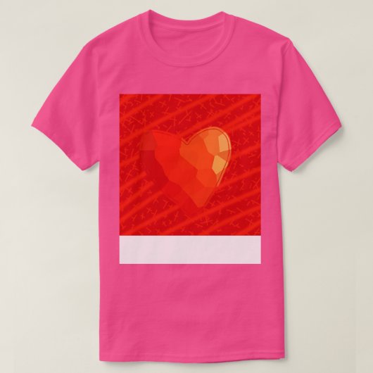 Klein Rood Hart op Rood T-shirt (Design voorkant)