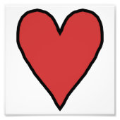 Klein rood hart van liefde 10 foto afdruk (Voorkant)