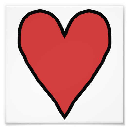 Klein rood hart van liefde 10 foto afdruk (Voorkant)