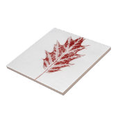 Klein rood herfstblad tegeltje (Zijkant)