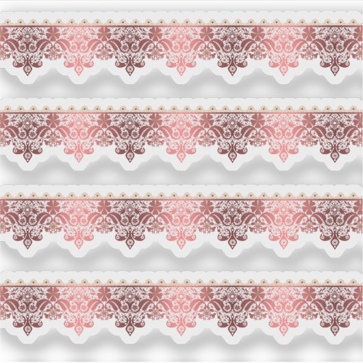 Klein, rood, kant, rood, open werk sticker (Voorkant)