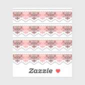 Klein, rood, kant, rood, open werk sticker (Vel)