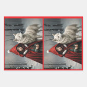 Klein rood kerstcadeau inpakpapier vel (Voorkant 3)