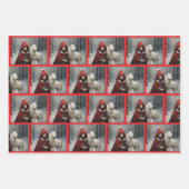 Klein rood kerstcadeau inpakpapier vel (Voorkant 2)