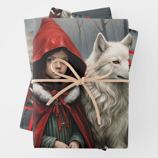 Klein rood kerstcadeau inpakpapier vel (In situ)