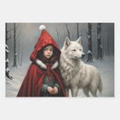 Klein rood kerstcadeau inpakpapier vel (Voorkant)