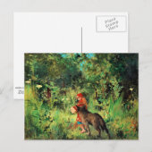 Klein rood, mooi kunstschilderij briefkaart (Voorkant / Achterkant)