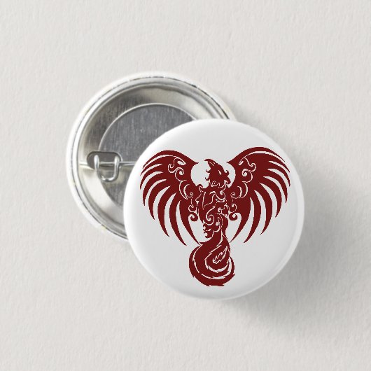 Klein rood Phoenix-Logo, knop Ronde Button 3,2 Cm (Voorkant /achterkant)
