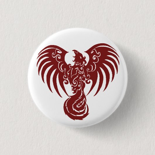Klein rood Phoenix-Logo, knop Ronde Button 3,2 Cm (Voorkant)