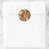 klein-rood-rijdend-afbeelding-9 ronde sticker (Tas)