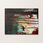 Klein rood sprookje wolf legpuzzel (Horizontaal)