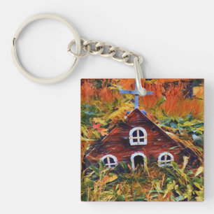 Klein Rood SprookjesHuis  Sleutelhanger