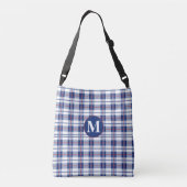 Klein, Rood, Wit & Blauw Monogram Plaid Crossbody Tas (Achterkant)