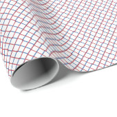 Klein Rood Wit Blauw Raster  Cadeaupapier (Rol Hoek)