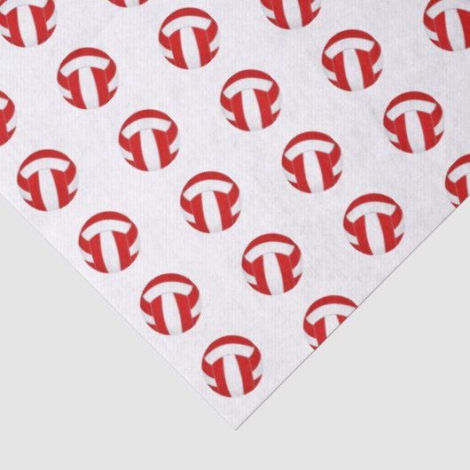 klein rood wit volleybalpatroon tissuepapier (Detail)