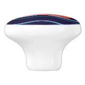 Klein rood zeilbootje keramische knop (Zijkant)