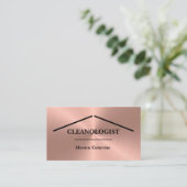 Klein Roos Gold Home Cleaning Visitekaartje (Staand voorkant)